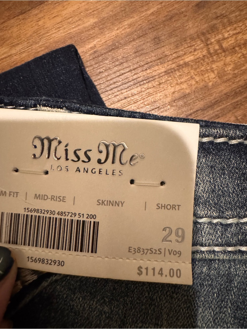 Miss Me Dark Blue Boot Cut Jeans with Embroidered Pockets - Picture 2 of 7